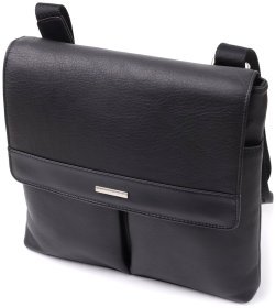 Мужская сумка мессенджер из натуральной кожи Tony Perotti Италия 103316 Черный