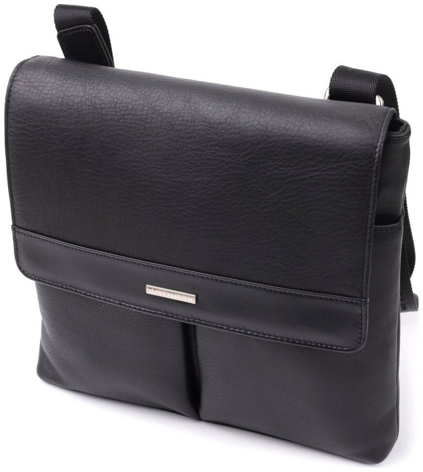 Мужская сумка мессенджер из натуральной кожи Tony Perotti Италия 103316 Черный фото №1 Мужская сумка мессенджер из натуральной кожи Tony Perotti Италия 103316 Черный modnotak фото №1