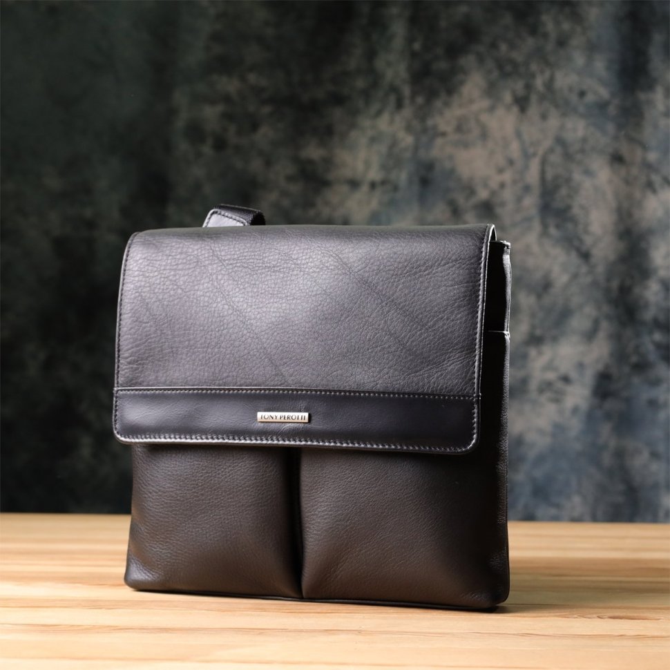 Мужская сумка мессенджер из натуральной кожи Tony Perotti Италия 103316 Черный фото №9 Мужская сумка мессенджер из натуральной кожи Tony Perotti Италия 103316 Черный modnotak фото №9