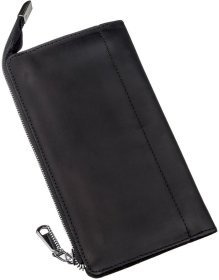 Чоловічий шкіряний шкіряний матовий клатч чорного кольору SHVIGEL (16191)