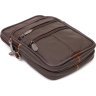 Маленькая мужская сумка на пояс из натуральной кожи коричневого цвета Vintage (2421482) - 3