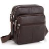 Коричневая мужская сумка-планшет из фактурной кожи на молнии Tiding Bag (15801) фото №1 Коричневая мужская сумка-планшет из фактурной кожи на молнии Tiding Bag (15801) modnotak фото - 1
