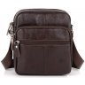 Коричневая мужская сумка-планшет из фактурной кожи на молнии Tiding Bag (15801) - 2