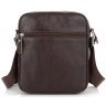 Коричневая мужская сумка-планшет из фактурной кожи на молнии Tiding Bag (15801) - 3