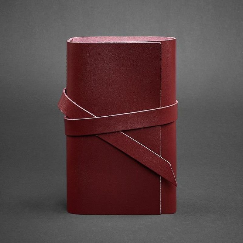 Женский блокнот (Софт-бук) с кожаной обложкой бордового цвета BlankNote (13716)
