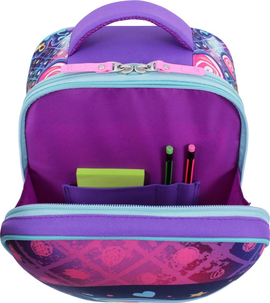 Яскравий текстильний шкільний рюкзак для дівчаток з однорогом Bagland (53816)