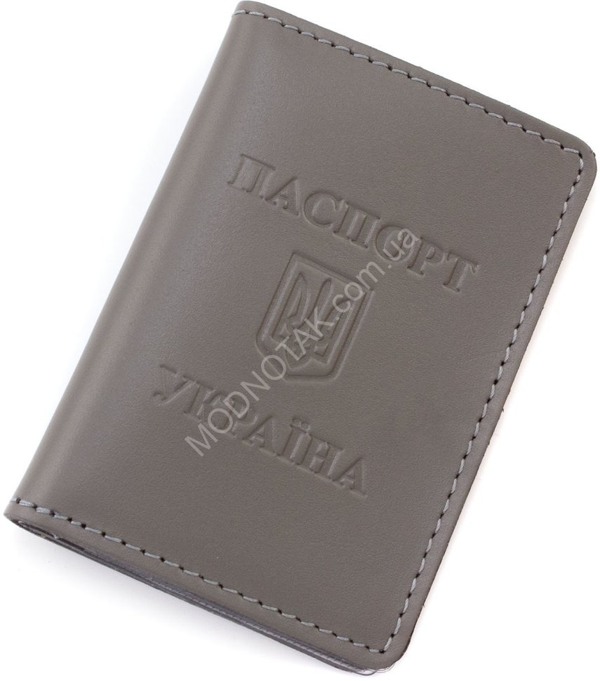 Темно-сіра обкладинка з натуральної шкіри під ID-паспорт ST Leather (16890)