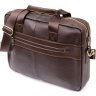 Темно-коричневая мужская сумка для ноутбука из натуральной кожи Vintage (20453) - 2