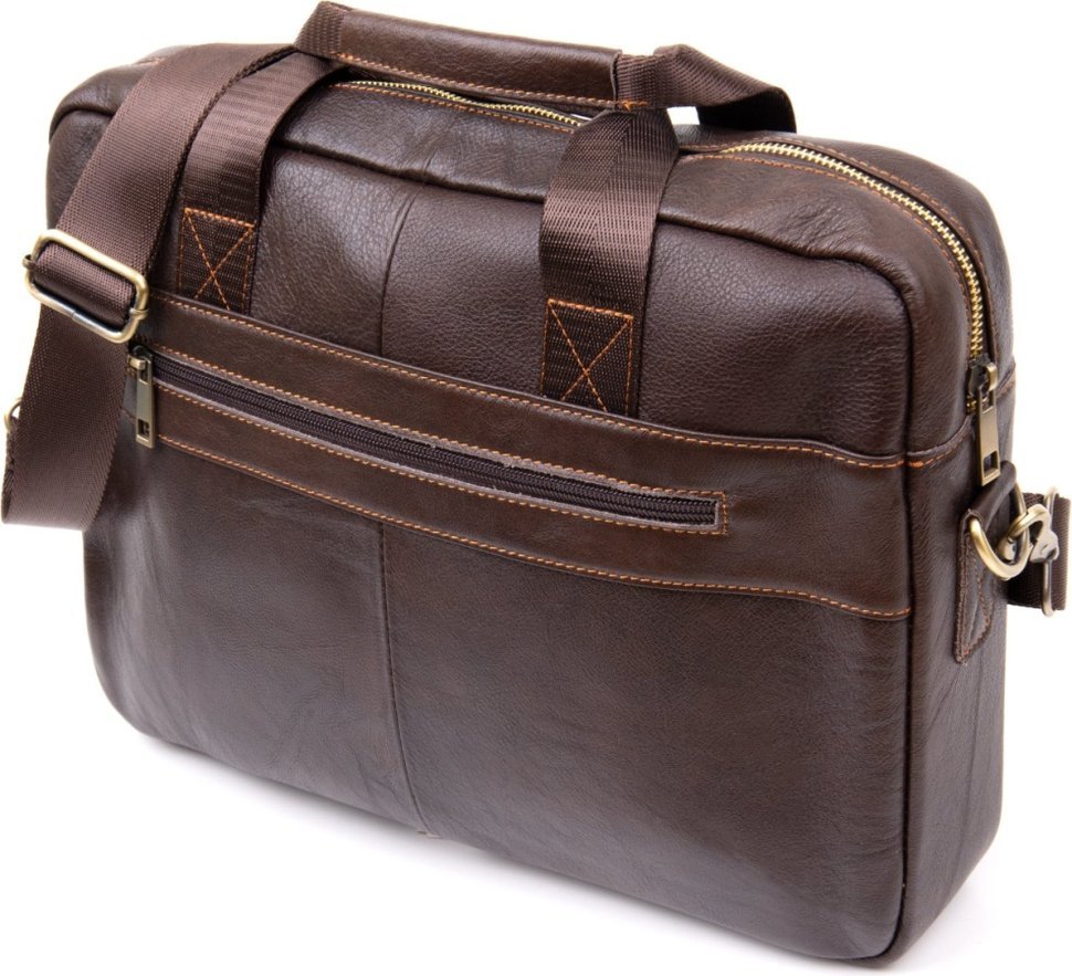 Темно-коричнева чоловіча сумка для ноутбука з натуральної шкіри Vintage (20453)