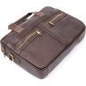 Темно-коричнева чоловіча сумка для ноутбука з натуральної шкіри Vintage (20453) - 3