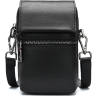 Компактна чоловіча сумка-барсетка чорного кольору з натуральної шкіри Vintage (20017) - 1