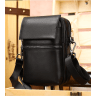 Компактна чоловіча сумка-барсетка чорного кольору з натуральної шкіри Vintage (20017) - 2
