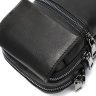 Компактна чоловіча сумка-барсетка чорного кольору з натуральної шкіри Vintage (20017) - 6