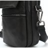 Компактна чоловіча сумка-барсетка чорного кольору з натуральної шкіри Vintage (20017) - 10
