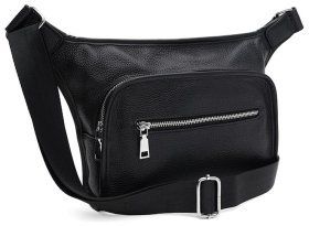 Сумка из кожи флотар для мужчин через плечо Borsa Leather 104516 черного цвета