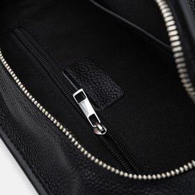 Сумка из кожи флотар для мужчин через плечо Borsa Leather 104516 черного цвета