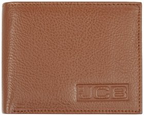 Чоловіче портмоне без застібки з фактурної шкіри рудого кольору з RFID-захистом JCB NC51 94516