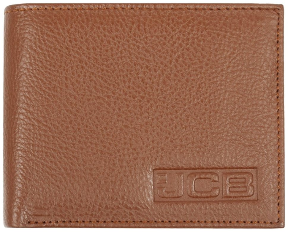 Мужское портмоне без застежки из фактурной кожи рыжего цвета с RFID-защитой JCB NC51 94516 modnotak фото №1