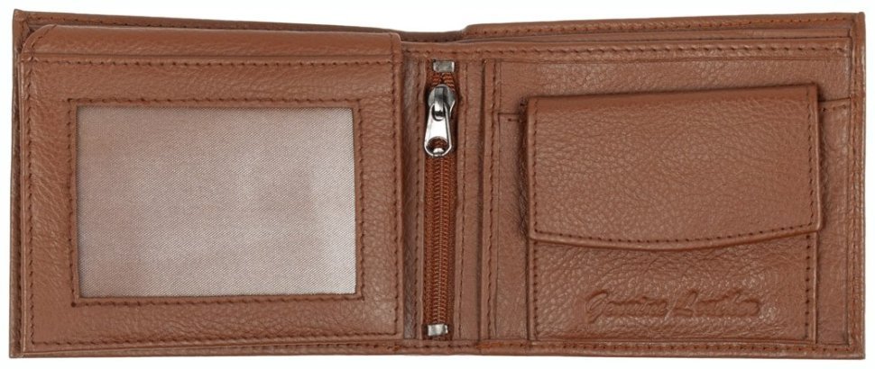 Мужское портмоне без застежки из фактурной кожи рыжего цвета с RFID-защитой JCB NC51 94516 modnotak фото №3