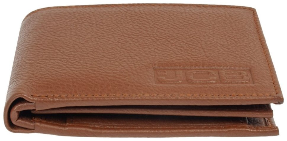 Мужское портмоне без застежки из фактурной кожи рыжего цвета с RFID-защитой JCB NC51 94516 modnotak фото №6