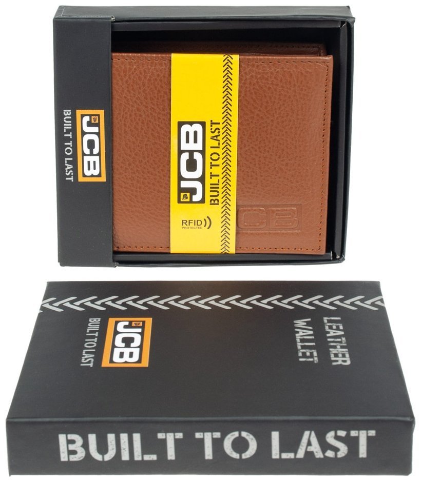Мужское портмоне без застежки из фактурной кожи рыжего цвета с RFID-защитой JCB NC51 94516 modnotak фото №9