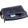 Темно-синяя деловая мужская кожаная сумка на плечо SHVIGEL (11249) - 4