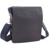 Синяя сумка-планшет из натуральной кожи с клапаном Leather Collection (11137) - 1