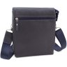 Синяя сумка-планшет из натуральной кожи с клапаном Leather Collection (11137) - 3