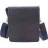 Синяя сумка-планшет из натуральной кожи с клапаном Leather Collection (11137) - 4