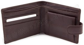 Портмоне шкіряне коричневого кольору на кнопці BOSTON (18352)