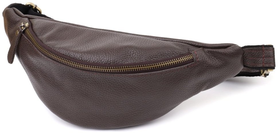 Большая мужская сумка бананка из натуральной кожи флотар коричневого цвета Shvigel 95316 фото №1 Большая мужская сумка бананка из натуральной кожи флотар коричневого цвета Shvigel 95316 modnotak фото №1