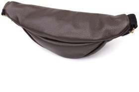 Большая мужская сумка бананка из натуральной кожи флотар коричневого цвета Shvigel 95316