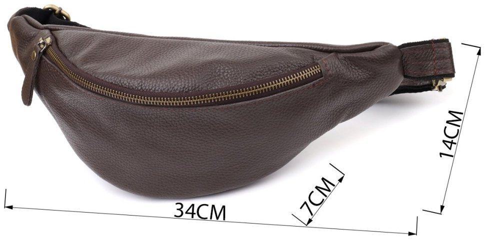 Большая мужская сумка бананка из натуральной кожи флотар коричневого цвета Shvigel 95316 фото №3 Большая мужская сумка бананка из натуральной кожи флотар коричневого цвета Shvigel 95316 modnotak фото №3