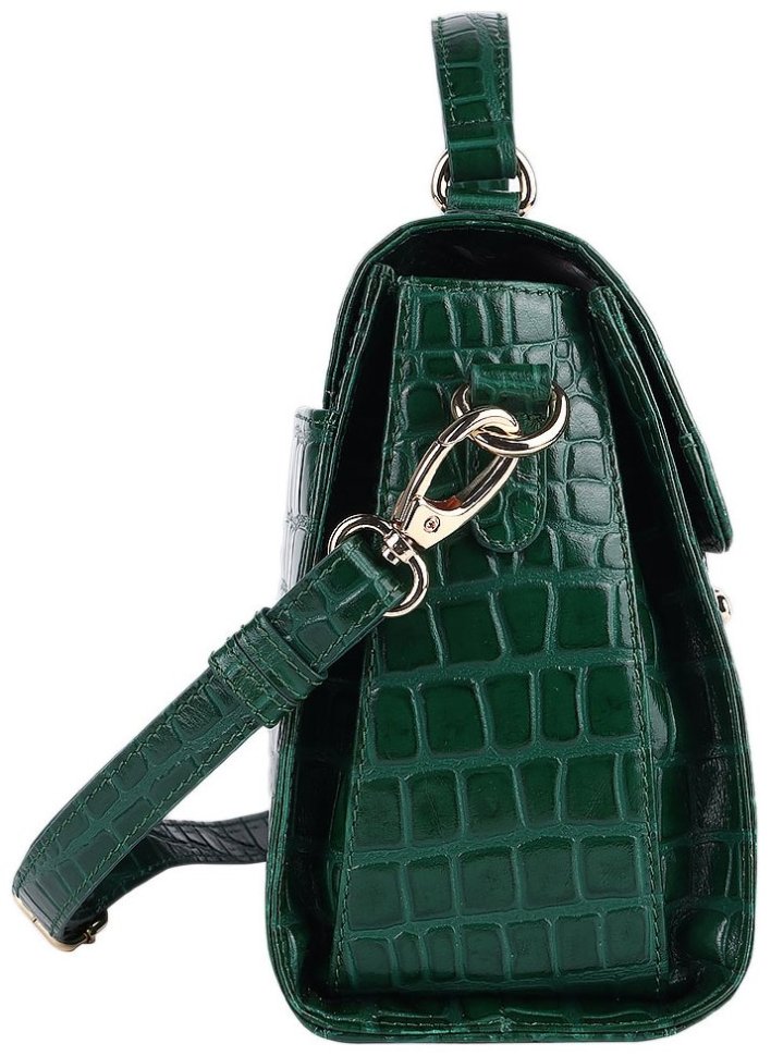 Повседневная женская сумка из натуральной кожи с фактурой под рептилию Ashwood C55 зеленого цвета 95416 фото №3 Повседневная женская сумка из натуральной кожи с фактурой под рептилию Ashwood C55 зеленого цвета 95416 modnotak фото №3