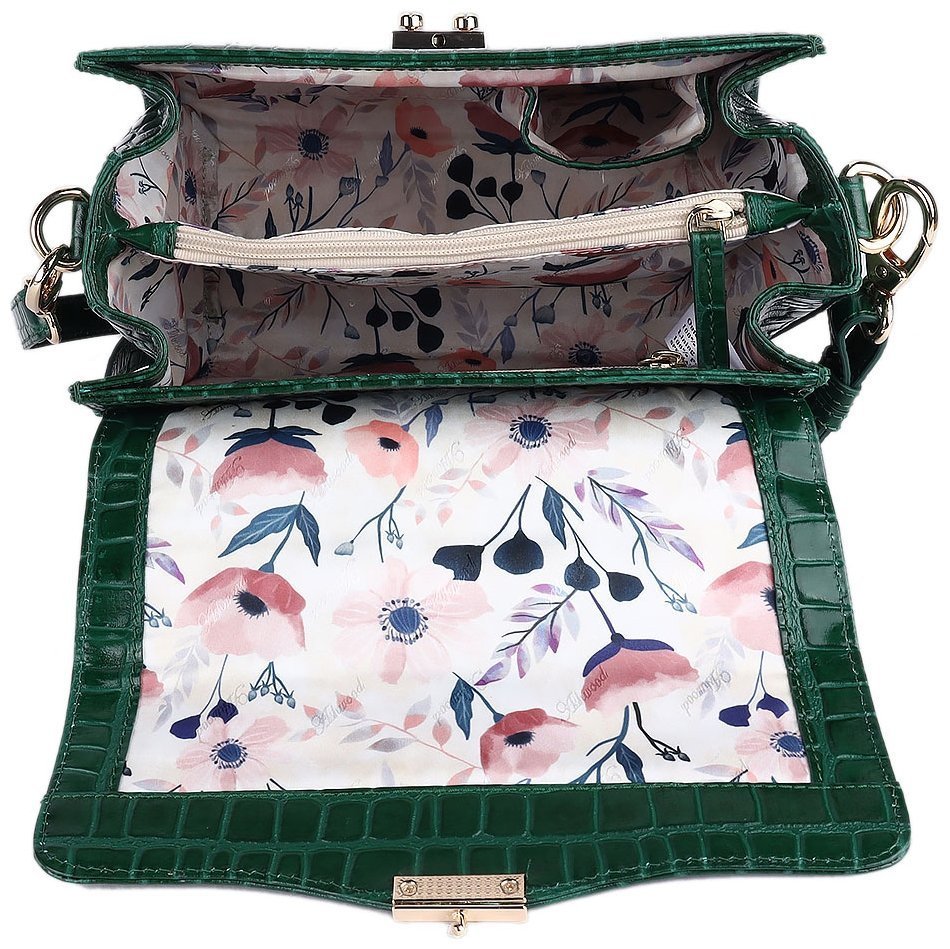 Повседневная женская сумка из натуральной кожи с фактурой под рептилию Ashwood C55 зеленого цвета 95416 фото №5 Повседневная женская сумка из натуральной кожи с фактурой под рептилию Ashwood C55 зеленого цвета 95416 modnotak фото №5