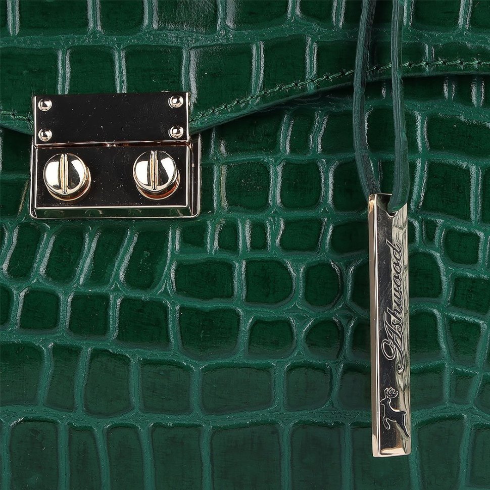 Повседневная женская сумка из натуральной кожи с фактурой под рептилию Ashwood C55 зеленого цвета 95416 фото №6 Повседневная женская сумка из натуральной кожи с фактурой под рептилию Ashwood C55 зеленого цвета 95416 modnotak фото №6