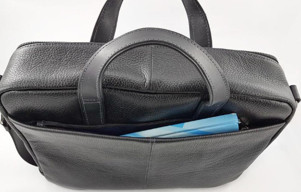 Функциональная мужская деловая сумка черного цвета VATTO (11858)