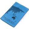 Синяя кожаная обложка на паспорт с картой Shvigel (2413956) - 1