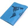 Синя шкіряна обкладинка на паспорт з карткою Shvigel (2413956) - 3