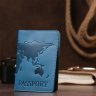 Синяя кожаная обложка на паспорт с картой Shvigel (2413956) - 6