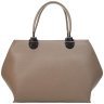 Деловая женская сумка из кожи флотар с ручкой для носки Desisan 107016 бежевого цвета modnotak фото - 1