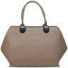 Деловая женская сумка из кожи флотар с ручкой для носки Desisan 107016 бежевого цвета modnotak фото - 4