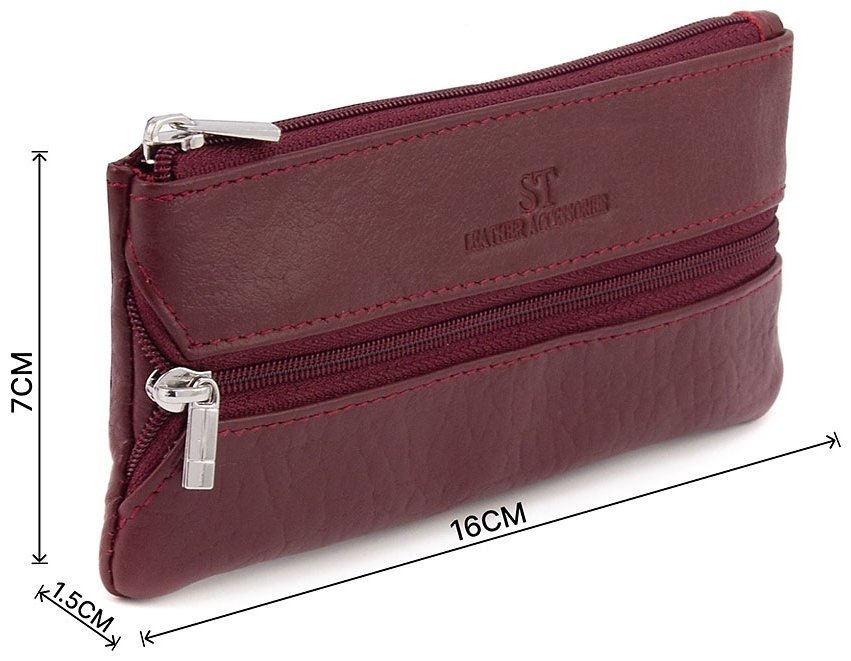 Бордовая женская ключница большого размера из натуральной кожи ST Leather 1767316 modnotak фото №3