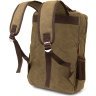 Зеленый текстильный рюкзак большого размера на два отделения Vintage (20612) - 2