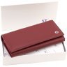 Бордовый женский кошелек из натуральной кожи с клапаном на кнопке ST Leather 1767416 - 8