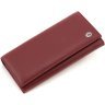 Бордовий жіночий гаманець із натуральної шкіри із клапаном на кнопці ST Leather 1767416 - 3