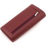 Бордовый женский кошелек из натуральной кожи с клапаном на кнопке ST Leather 1767416 - 4