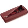 Бордовый женский кошелек из натуральной кожи с клапаном на кнопке ST Leather 1767416 - 5