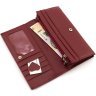 Бордовый женский кошелек из натуральной кожи с клапаном на кнопке ST Leather 1767416 - 7