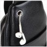Чоловічий шкіряний слінг-рюкзак чорного кольору на два відділи Tiding Bag 77516 - 5
